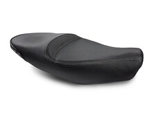 Sargent Motorcycle Seat on the Ducati Scrambler in the pebbly Vintage black.